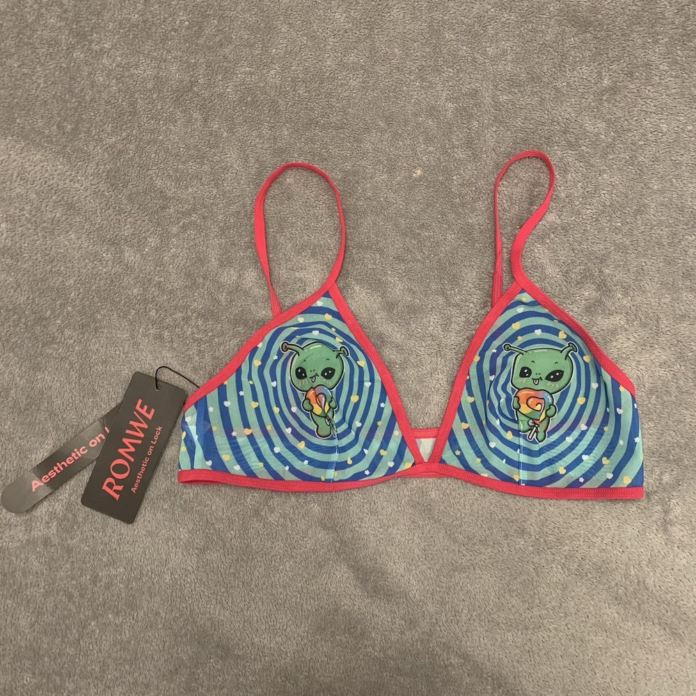 NWT Sheer Bra Women's Size Small Mesh Alien See-Through